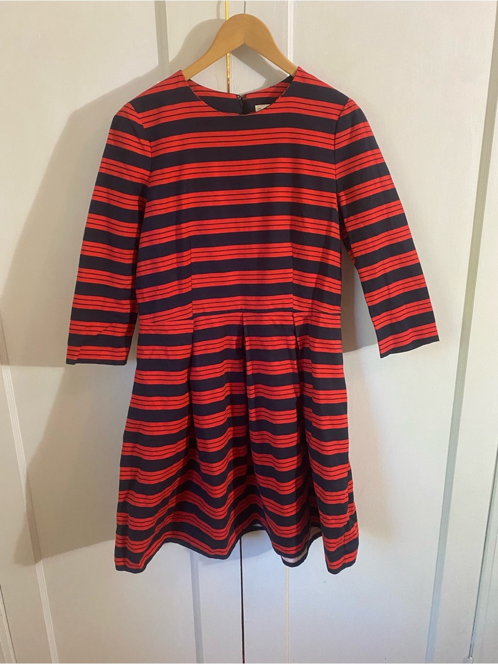 GAP Red and Navy Striped Fit & Flare Dress